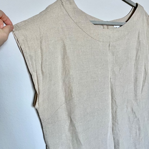 J Jill Love Linen Drop Shoulder Boat Neck Shift Dress Lagenlook Size XL Missy - Picture 3 of 11
